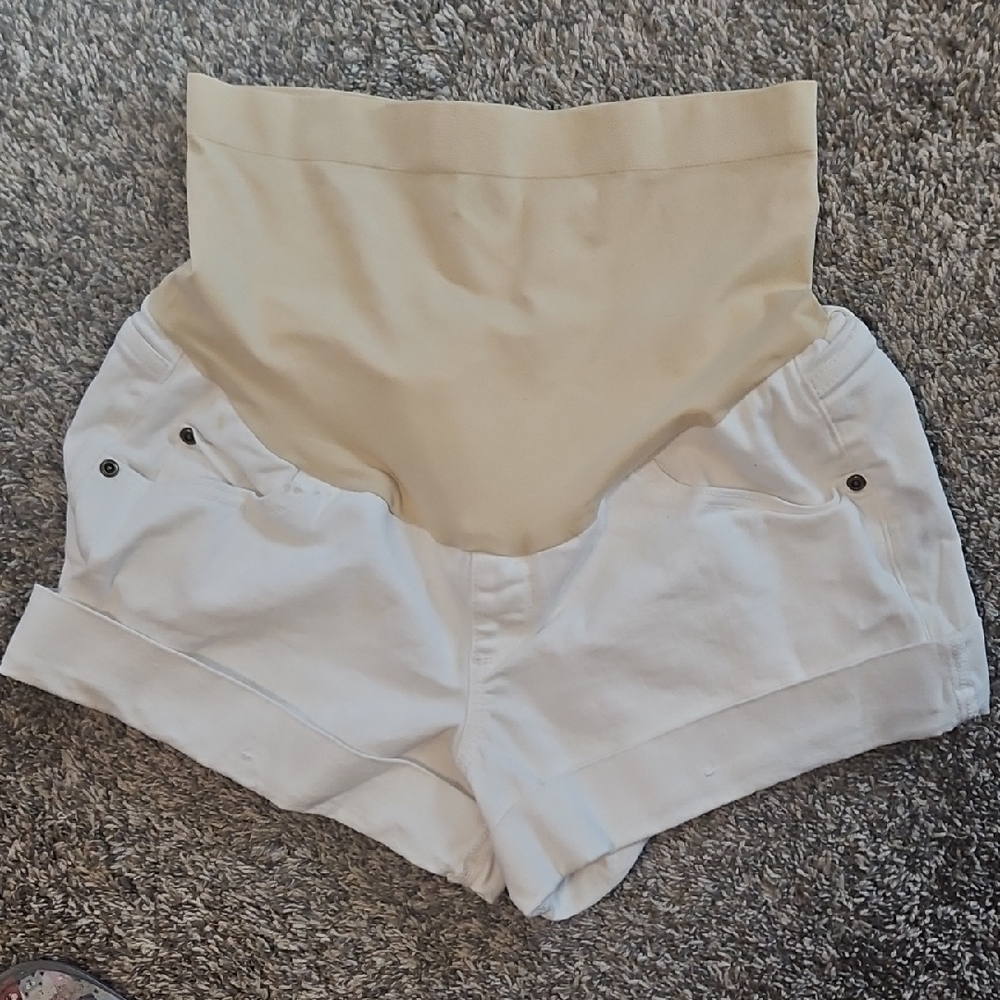 Women's White Maternity Shorts Size 12